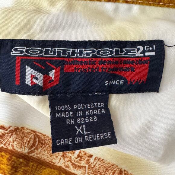 Vintage Southpole Hawaiian Tiki Short Sleeve Button Down Size L - Picture 7 of 7